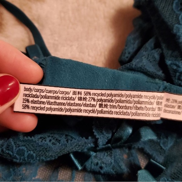 Emerald Green Victoria's Secret Lace Lingerie Teddy - Picture 14 of 14